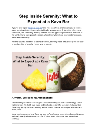 Step Inside Serenity_ What to Expect at a Kava Bar