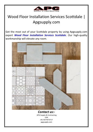 Wood Floor Installation Services Scottdale | Apgsupply.com