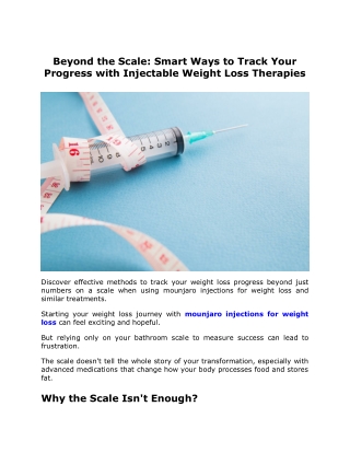 Beyond the Scale Smart Ways to Track Your Progress with Injectable Weight Loss Therapies