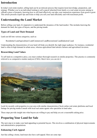 Sell Land Like a Pro: Expert Tips and Tricks