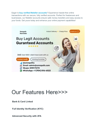 The Best Way To Buy Verified Neteller Account In Online