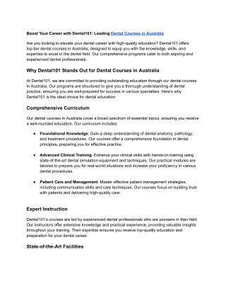 Dental Courses _Dental101