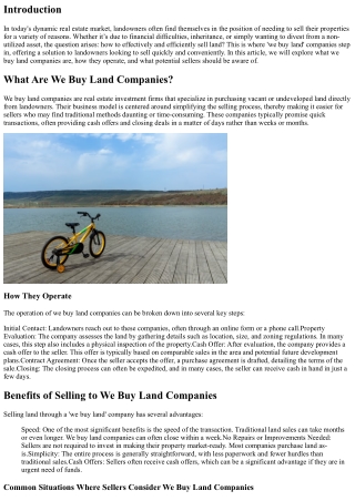 What You Need to Know About We Buy Land Companies