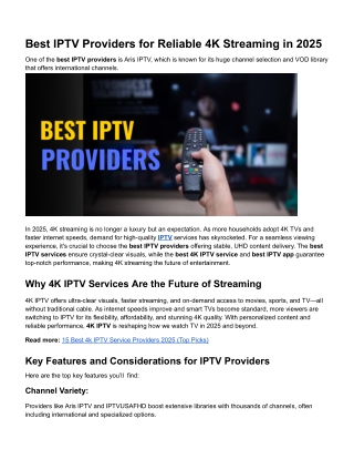 Best IPTV Providers for Reliable 4K Streaming in 2025
