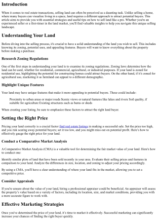 Sell Land Like a Pro: Tips and Tricks