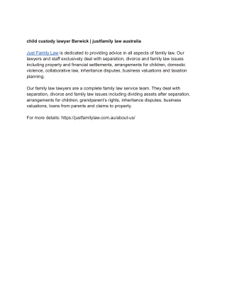 child custody lawyer Berwick _Justfamilylaw