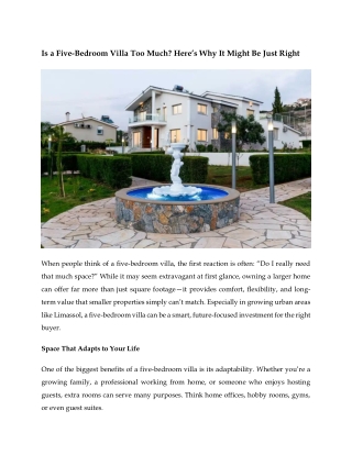 Is a Five-Bedroom Villa Too Much? Here’s Why It Might Be Just Right