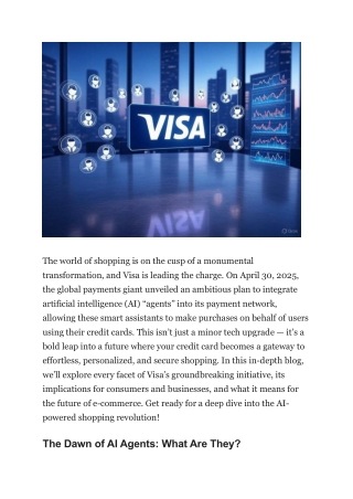 Visa’s AI Agents Revolution Your Credit Card’s New Best Friend
