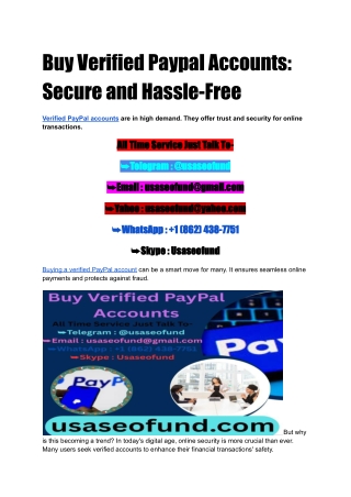 Buy Verified Paypal Accounts_ Secure and Hassle-Free