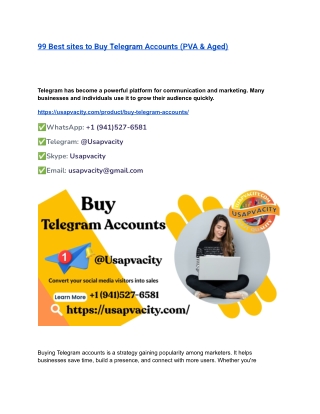 99 Best sites to Buy Telegram Accounts (PVA & Aged)