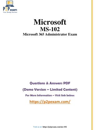 MS-102 Questions and Answers pdf dump