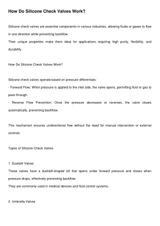 Silicone Check Valve | Reliable One-Way Flow Control – YejiaSilicone