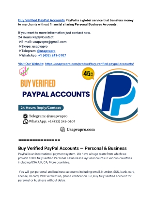 Buy Ready-to-Use Verified PayPal Accounts – No Delays