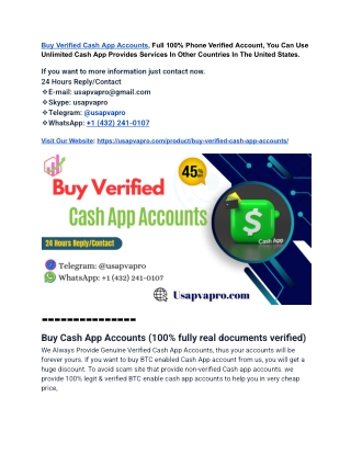 Buy Verified Cash App Accounts Ready to Use Immediately