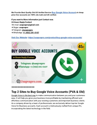 High-Quality Buy Google Voice Accounts – Instant Access