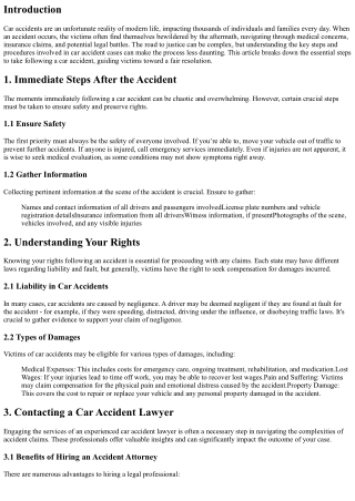 The Road to Justice: Key Steps in Car Accident Cases