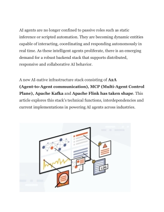 A2A, MCP, Kafka and Flink_ The New Stack for AI Agents