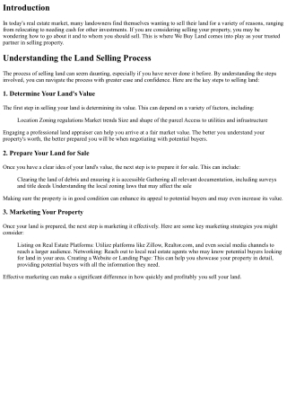 We Buy Land: Your Trusted Partner in Selling Property