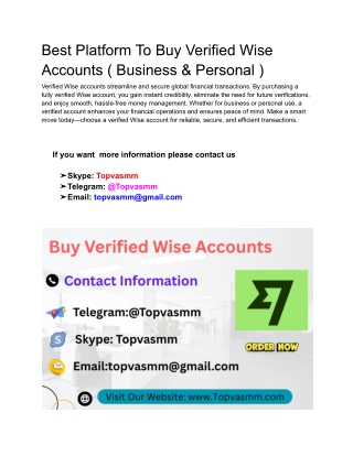 Best Platform To Buy Verified Wise Accounts ( Business & Personal ) (1)