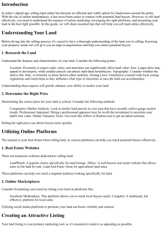 Tips for Selling Land Online Effectively