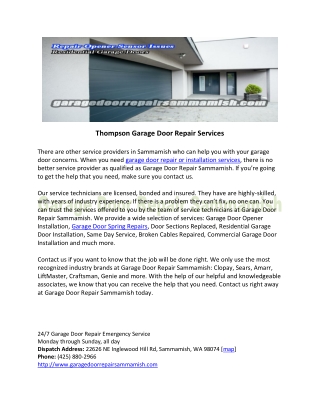 Sammamish Garage Door Services