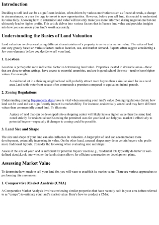 How to Determine the Value of Your Land Before You Sell