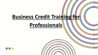 Business Credit Training for Professionals