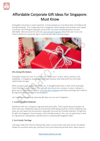 Affordable Corporate Gift Ideas for Singapore - Must Know