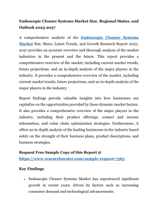 Endoscopic Closure Systems Market