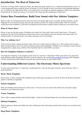 Future Bass Foundations: Build Your Sound with Our Ableton Templates