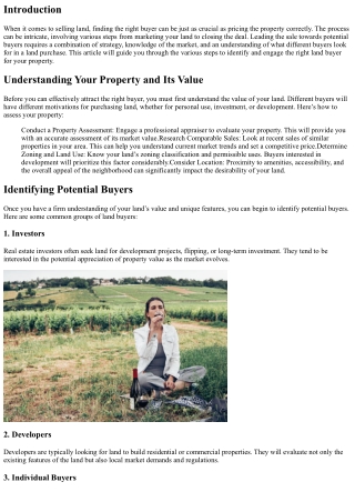 How to Find the Right Land Buyer for Your Property