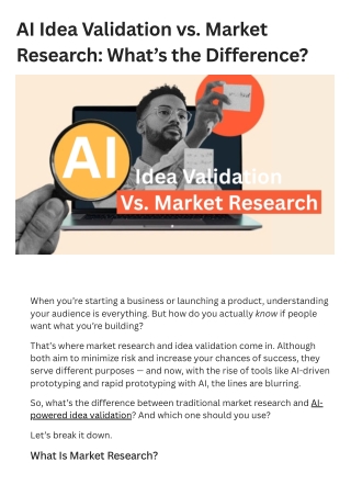 AI Idea Validation vs. Market Research What’s the Difference