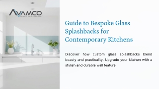Avamco Printed Glass Splashbacks – Stylish, Durable & Customisable