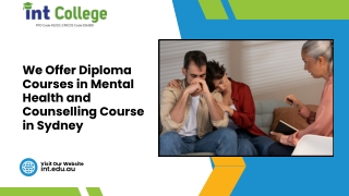 We Offer Diploma Courses in Mental Health and Counselling Course in Sydney