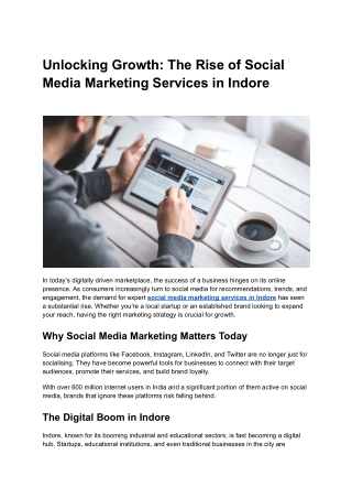 Unlocking Growth_ The Rise of Social Media Marketing Services in Indore