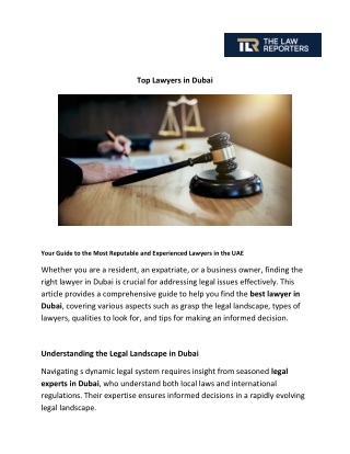 Top Lawyers in Dubai