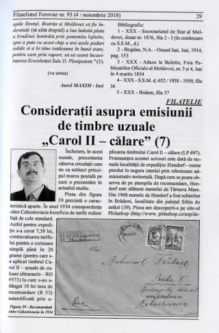 Considerații asupra emisiunii de timbre uzuale „Carol II – călare” (7)