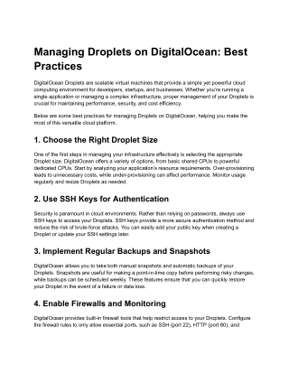 Managing Droplets on DigitalOcean_ Best Practices