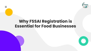Why FSSAI Registration is Essential for Food Businesses