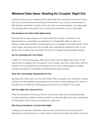 Weekend Date Ideas_ Bowling for Couples’ Night Out