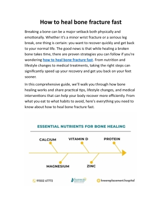 How to heal bone fracture fast