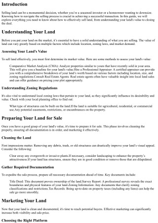 Selling Land: A Step-by-Step Guide