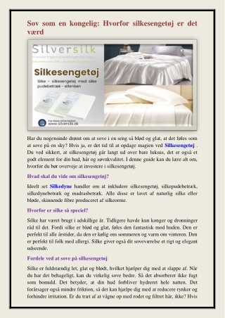 Silkesengetøj
