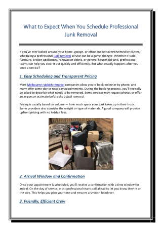 What to Expect When You Schedule Professional Junk Removal