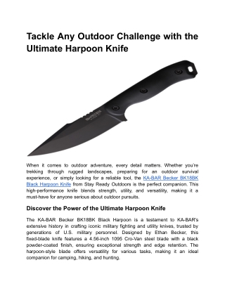 Tackle Any Outdoor Challenge with the Ultimate Harpoon Knife _ Blog Post Content 4 _ Month 2