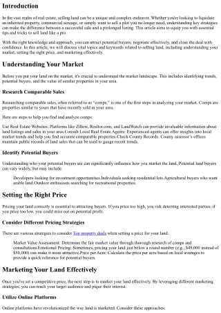 Sell Land Like a Pro: Expert Tips and Tricks