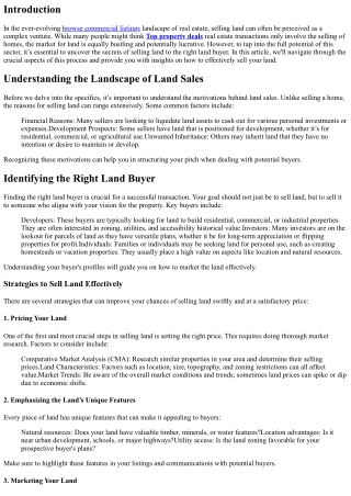 Uncover the Secrets of Selling Land to the Right Land Buyer