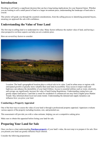 Thinking of Selling Land? Here's What You Should Know