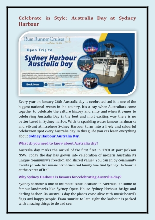 Sydney Harbour Australia Day