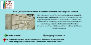 Best Quality Cement Block Wall Manufacturers and Suppliers in India